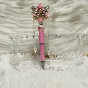 Fancy Beadable Pen W/Butterfly Topper