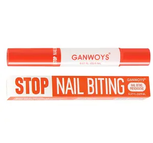 GANWOYS Dark Red Stop Nail Biting Pen, Safe Bitter Formula, Handy Click Pen for Nail Care, Ends Biting Habits, Viral Beauty Boost for Stunning Nails