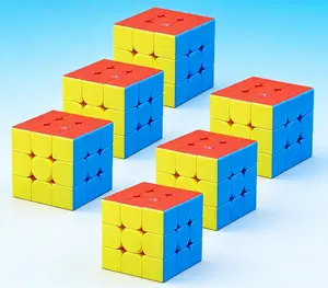 6 Pack Moyu Meilong 3C 3x3 Speed Cube - Stickerless Smooth Magic Cube Party Favors Gift Set