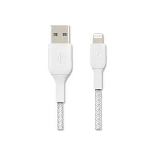 Belkin CAA002bt2MWH Lightning & USB Electronic Connector Cable - 6.56 ft White - for Smartphone, Cellphone, Mobile Device Data Transfer