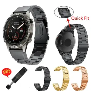 Metal Watchband Strap For Garmin Epix Gen 2 Tactix 7X Pro Mk1 Mk2i Stainless Steel Band Fenix 6 6X Pro 5 5X 7 22mm 26mm Bracelet