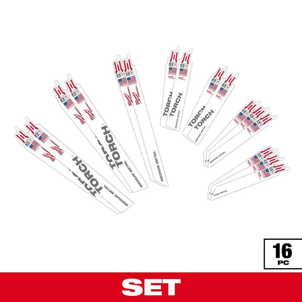 SAWZALL Metal Cutting Bi-Metal Reciprocating Blade Set (16 Piece)