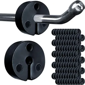 Gluposti Peg Hook Stoppers for 1/4 Pegboard Hooks & Slatwalls, Black Round Rubber Inventory Control Clips, Pegboard Locks for Retail Peg Boards and Slat Wall Panels (100 Black)
