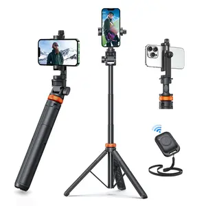 Phone Tripod 62", Tripod for iPhone & Selfie Stick with Remote, Extendable Cell Phone Stand & Ultimate Phone Holder, Solidest Phone Stand Compatible with iPhone/Android