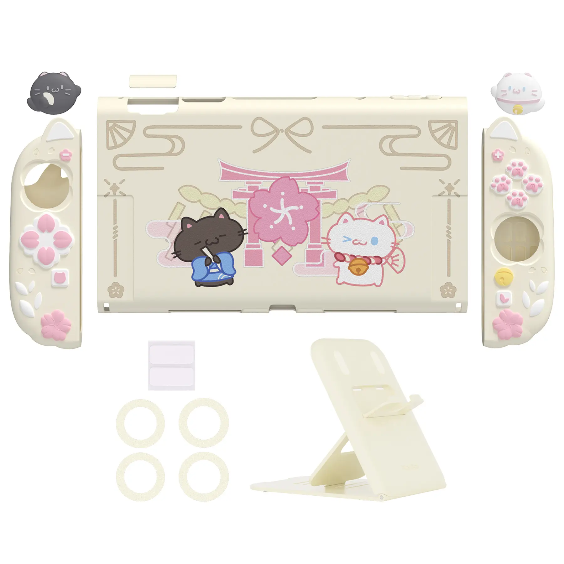 Cherry Blossoms Kitten - Antique Yellow