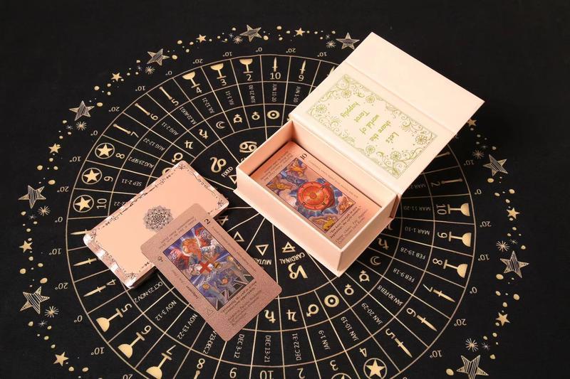 Rose Gold Tarot Cards with Guide Book Waterproof Wrinkle Resistant Foil Tarot Deck for Beginners Includes Chakras Planets Zodiac Signs Elements & Affirmations Rose Gold Tarot Cards with Guide Book Waterproof Wrinkle Resistant Foil Tarot Deck for Beginners Includes Chakras Planets Zodiac Signs Elements & Affirmations