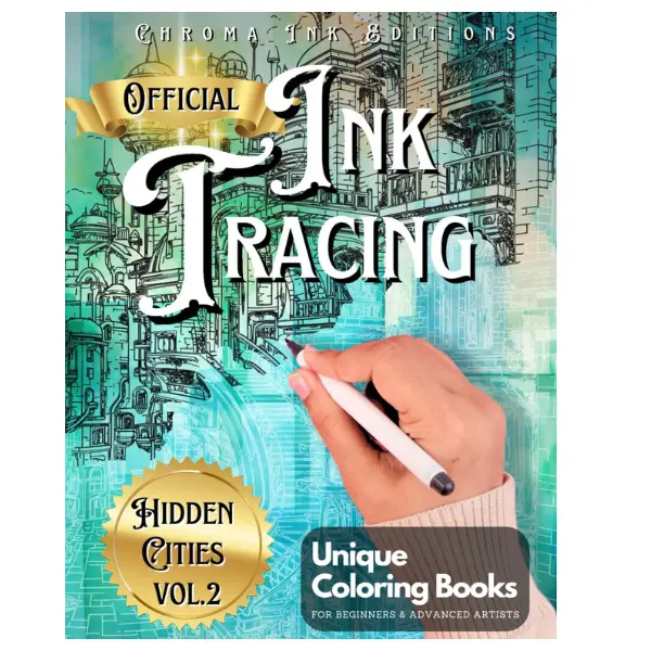 Ink Tracing Coloring Book, Follow the White Lines to Reveal a Unique ...