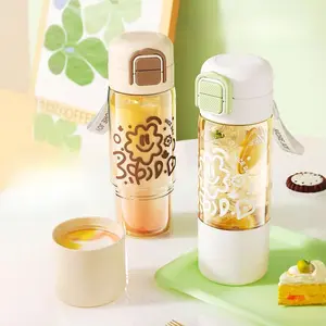 High temperature resistant PPSU CoolPad double drinking cup direct drinking straw dual-purpose cup outdoor portable large-capacity water cup