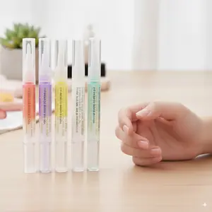 Nail Care Oil Set (5 Pack), Manicure Cuticle Revitalizer Oil, Nail Nutrition Pen, Portable Moisturizing Cuticle Oil Stick, Relieves Dryness and Cracking, 15 Scents Available