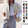 Oversized Sherpa Fleece Vest for Women Cozy Sleeveless Jacket Gilet with Pockets & Button Closure Casual Minimalist Winter Tops fleecevest oversizedfit Women'swear Basic Collared 2026 Fall FallFresh