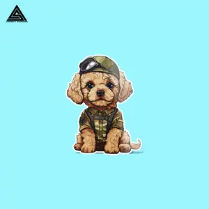Tactical Poodle Sticker || vinyl sticker, water bottle sticker, tumbler stickers, laptop decals, waterproof sticker, tactical stickers Stickermule hydro flask Decor Decorative