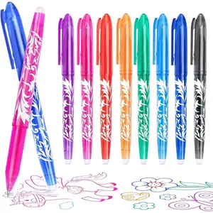 Erasable Pens Rub Out Pen, 0.5mm Erasable Gel Pen with Rubbers on the End, Heat Friction Markers with Eraser, Handwriting Writing for  Adult School Office Supplies (8 Assorted Colors)