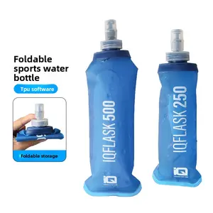 Manufacturer Cross-Border Soft Water Bottle Sports Outdoor Camping Cycling TPU Water Bag Foldable Soft Water Bottle Running Marathon