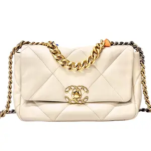 Pre-owned CHANEL · Shoulder Bags 19 Small Flap Bag in White & Gold Hardware