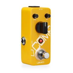 LEKATO Compressor Guitar Effect Pedal, Yellow Comp Mini Portable Compression with True Bypass, EQ and Volume Adjustable, Classic Optical Compressor Analog Effect Pedals for Electric Guitar Bass