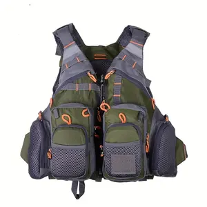 Adjustable Fishing Buoyancy Vest - Multi-Pocket, Breathable Mesh Design with Secure Zippered Compartments and Adjustable Straps for Fly, Bass, and Outdoor Fishing Activities, Fishing Gear