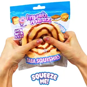 MushMeez -  TABA Squishies - Cinnamon Roll 4.5 inches (layered, squishy, stress-reliever toy)