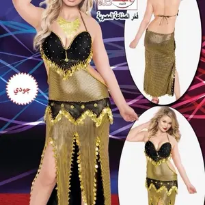 gold and black Egyptian-style professional belly dance costume