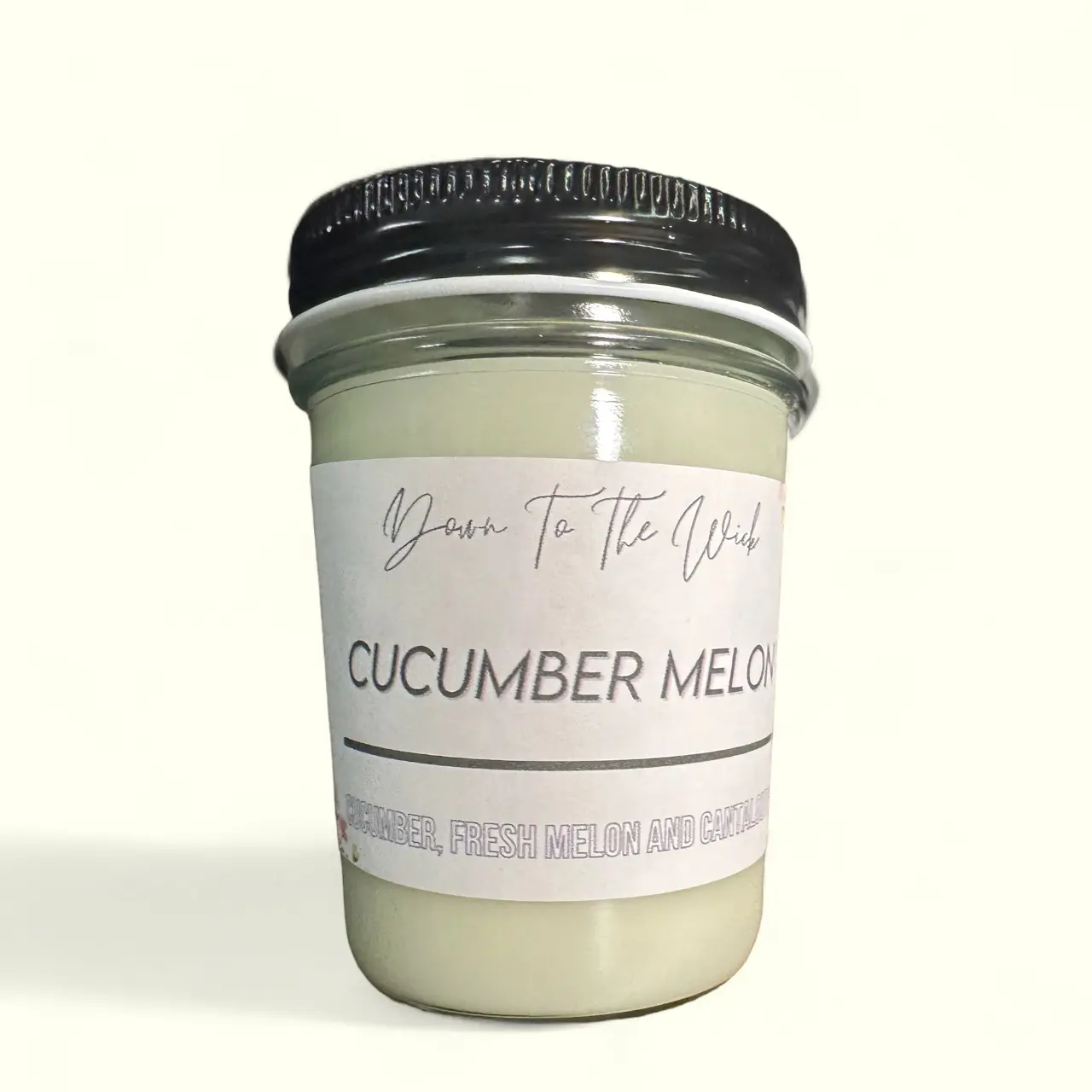 Down To The Wick 8oz All-Natural Soy Candle Cucumber Melon Spring Collection