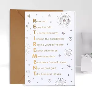 1pc Retirement Celebration Acrostic Greeting Card - Congratulations Retirement Card for Him or Her, Family, Friends, Colleagues - Creative Retirement Gift Card with Envelope, Made of Premium Paper
