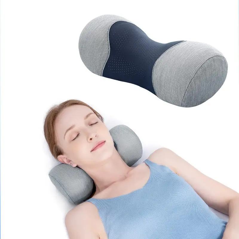 Two-tone Neck Pillow (1 Piece), Bedroom Accessories Neck Roll Memory Foam Pillow, Neck Stretcher for Tension Muscle, Home Relaxation Tools for Bedroom