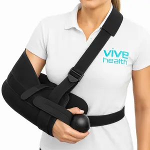 Shoulder Abduction Sling - Immobilizer for Injury Support - Pain Relief Arm Pillow for Rotator Cuff, Sublexion, Surgery, Dislocated, Broken Arm - Brace Includes Pocket Strap, Stress Ball, Wedge