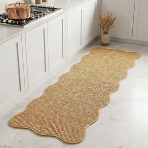 1pc 100% Polyester Kitchen Mat, Non-Slip Wave Rhombus Design, Artistic Gift, Multi-Scene Cooking Area Pad
