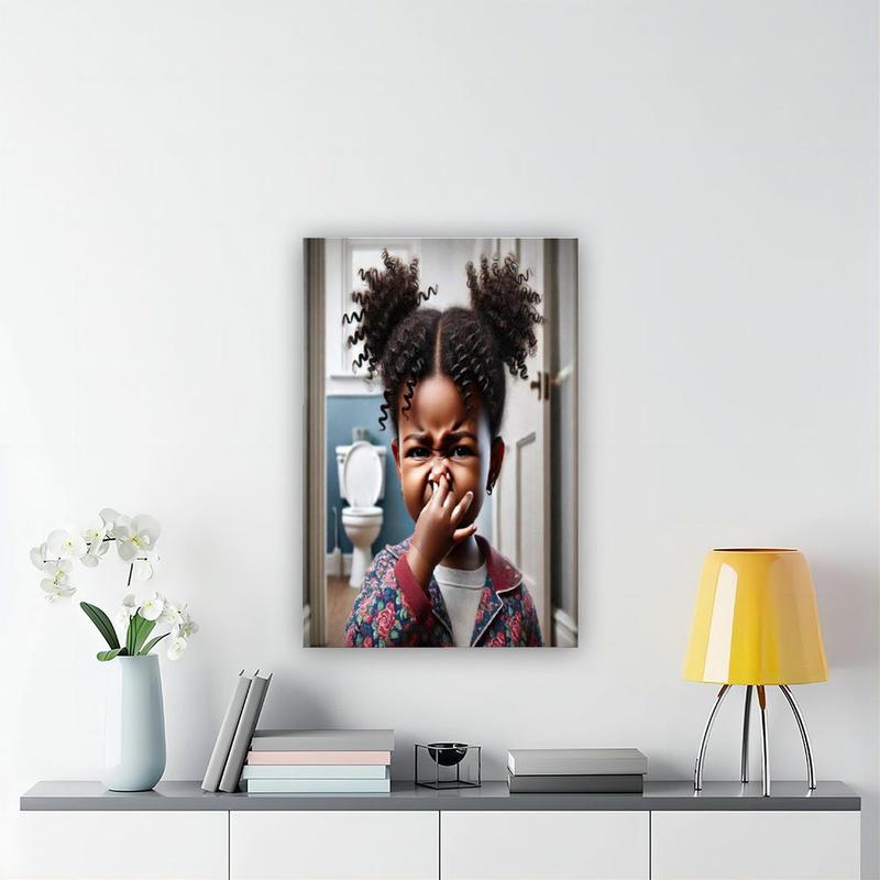 Black Girl Bathroom Poster, Funny African American Bathroom Wall Decor, Kids Bathroom  Prints, African American  Decor Print unique photo car accessory restaurant Modern anime green minimalist art unframed poster decor woman canvas wall art kitchen sign