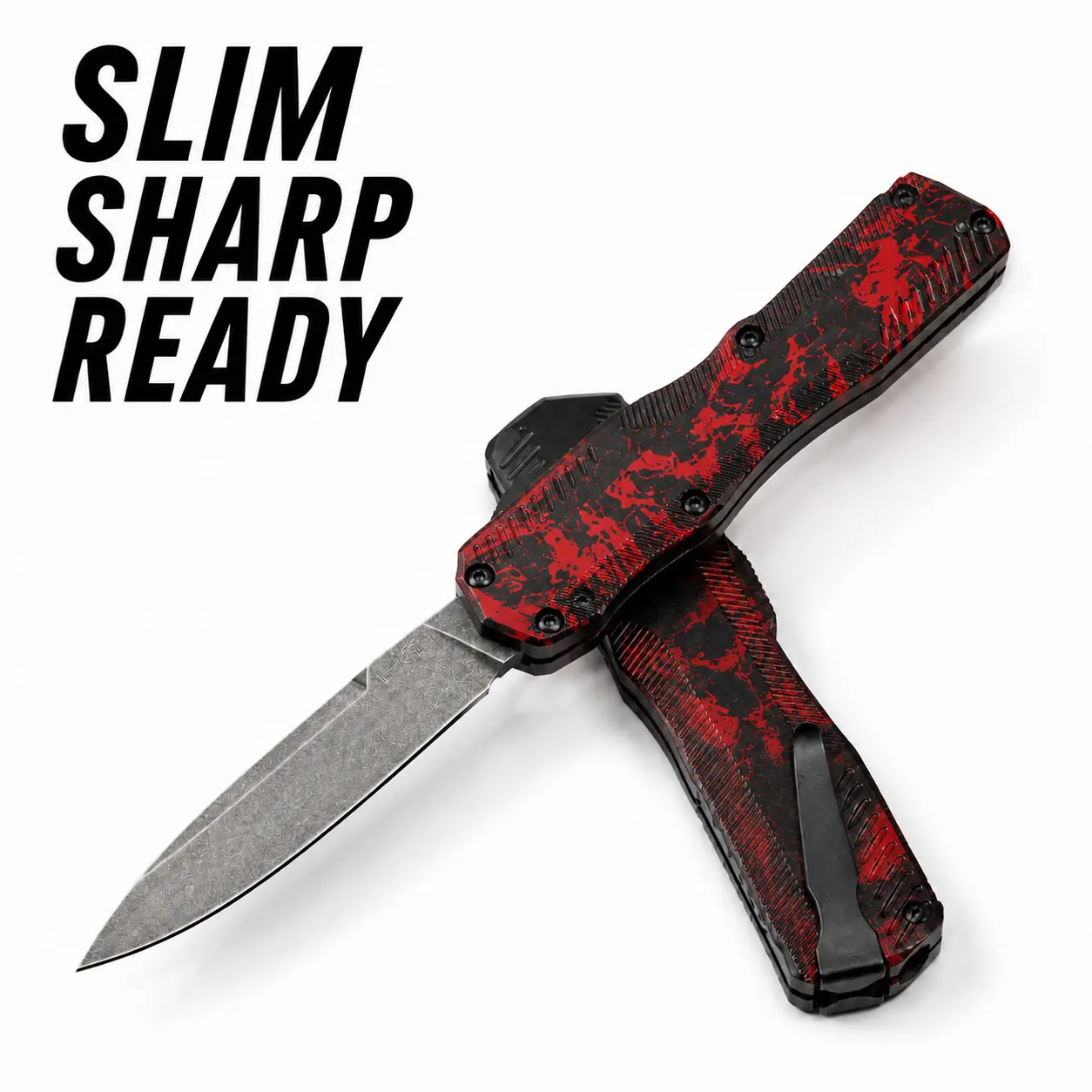 Red Lava Pattern EDC Pocket Folding Knife, Compact Outdoor Carry Knife with Black and Red Textured Handle, Portable Gear for Camping, Fishing, Hiking, Travel and Daily Use, Practical Gift for Dad, Husband, Boyfriend and Friends