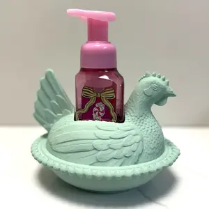 Nesting Hen Soap Holder for Bath and Body Works Hand Soap, Farmhouse Foaming Hand Soap Stand, Chicken Bathroom or Kitchen Decor, 3D Printed