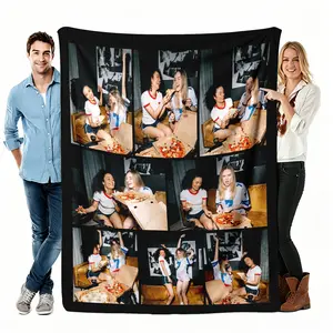 Custom Photo Flannel Blanket, Click Shop Chat Send Your Pictures,  Best Friend Picture Collage BFF Memory Soft Throw, Cozy For Couch Bed, Birthday Gift For Best Friend Her, Personalized Friendship Decor