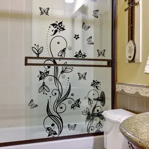 A black butterfly vine wall sticker for bedroom and living room background wall, home decoration sticker, self-adhesive MS7271-YC, Decorative wall sticker, Wall Decal, Wall Art Stickers