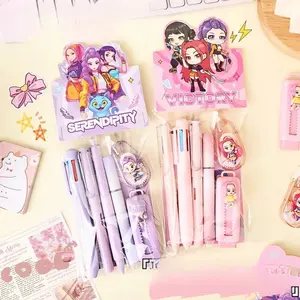 Kpop Student Support Stationery Set, Essential School Supplies, Class Gift, Huntress Girl Group Merchandise, Must-Have Study Tools, Mechanical Pencils Set
