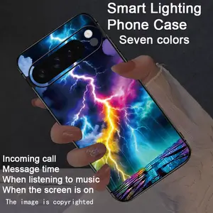 Colorful voice controlled luminous phone case suitable for Google Pixel Fold, 7A, 6A, 7Pro, 6Pro8, 8A, 8 Pro, 9, 9A, 9 Pro, Lights Cover