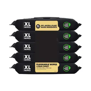 Flushable Wipes, Extra Large Shea BUTTer Smooth Wet Wipes 240 Count - 2-Ply, 4.00 x 7.75 x 9.25 Inches, Suitable for Toilets