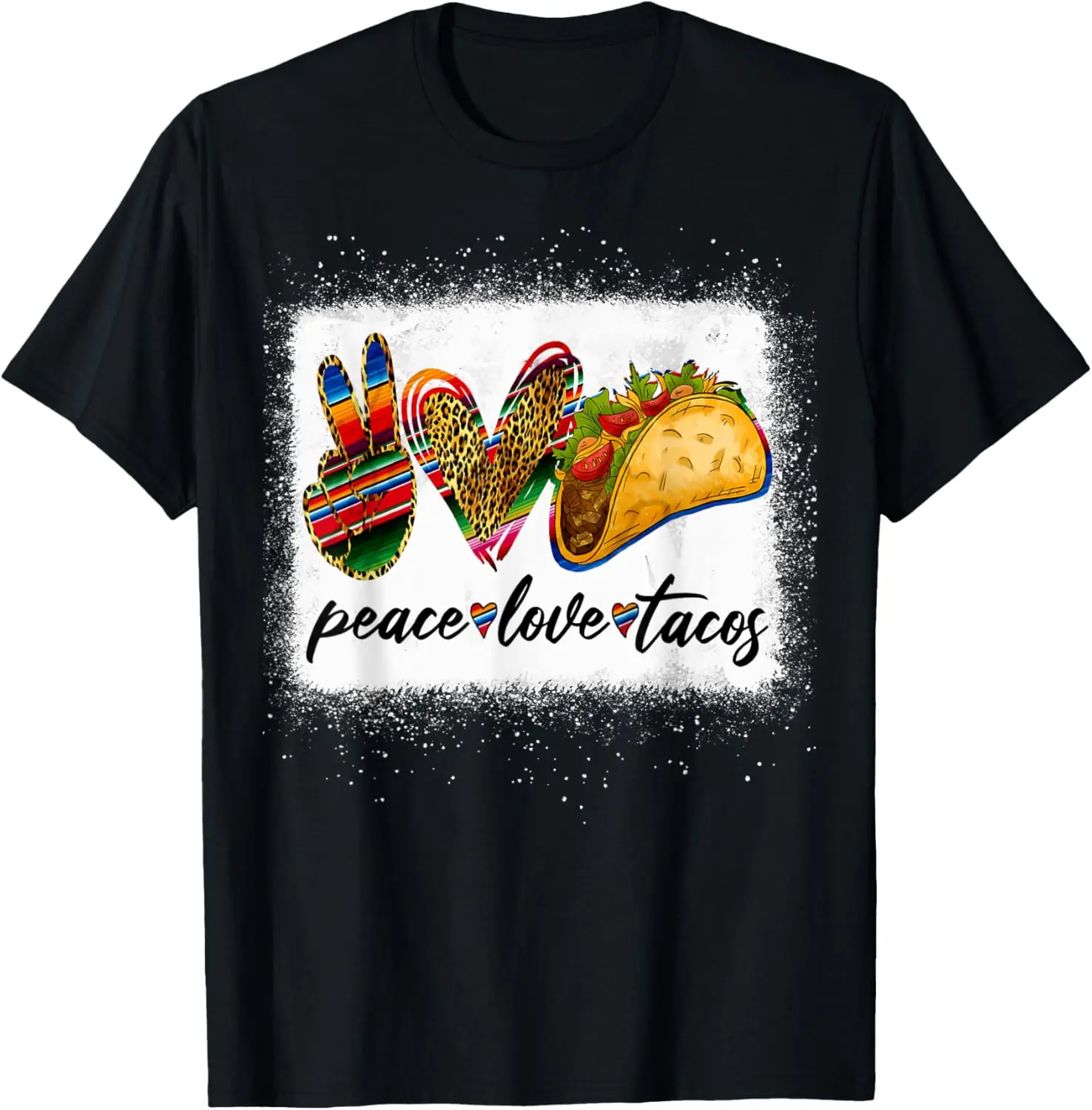 100% Cotton Peace Love Tacos Shirt Cute Taco Tuesday Mexican Food Lovers T-Shirt