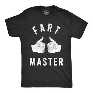 Mens Fart Master T shirt Funny Offensive Gift for Him Toilet Humor Farting Top Mens Funny T Shirts Cool Vintage Fashion T-Shirt Gift Classic Menswear Funny Adult Humor Short Sleeve Novelty Tees for Guys Black