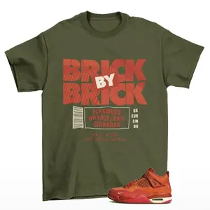 Sneaker Label Jd4 Brick by Brick Sneaker Matching Tee Military Green Shirt	