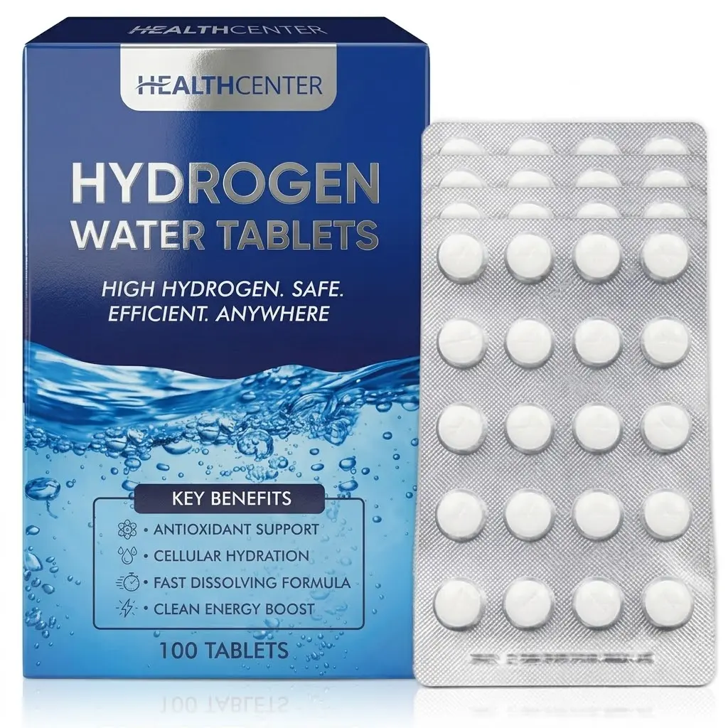 Hydrogen Water Tablets, Fast-Dissolving Effervescent Dietary Supplement, Supports Daily Hydration & Wellness, 100-Count