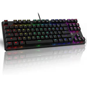 TECWARE Phantom 87 Key RGB Mechanical Gaming Keyboard | Outemu Red Switch | 16.8M Color LED Lighting | 18 Pre-Set | Low Latency | N-Key Rollover | Software Customizable Keys | Wired USB Connection
