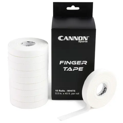 Cannon Sports 10 Pack Athletic Finger Tape - 0.5 Inch x 45 Feet Each Roll - Extra Strong Adhesive for Rock Climbing, Jiu-Jitsu, Wrestling, Martial Arts, Weight Training, Volleyball