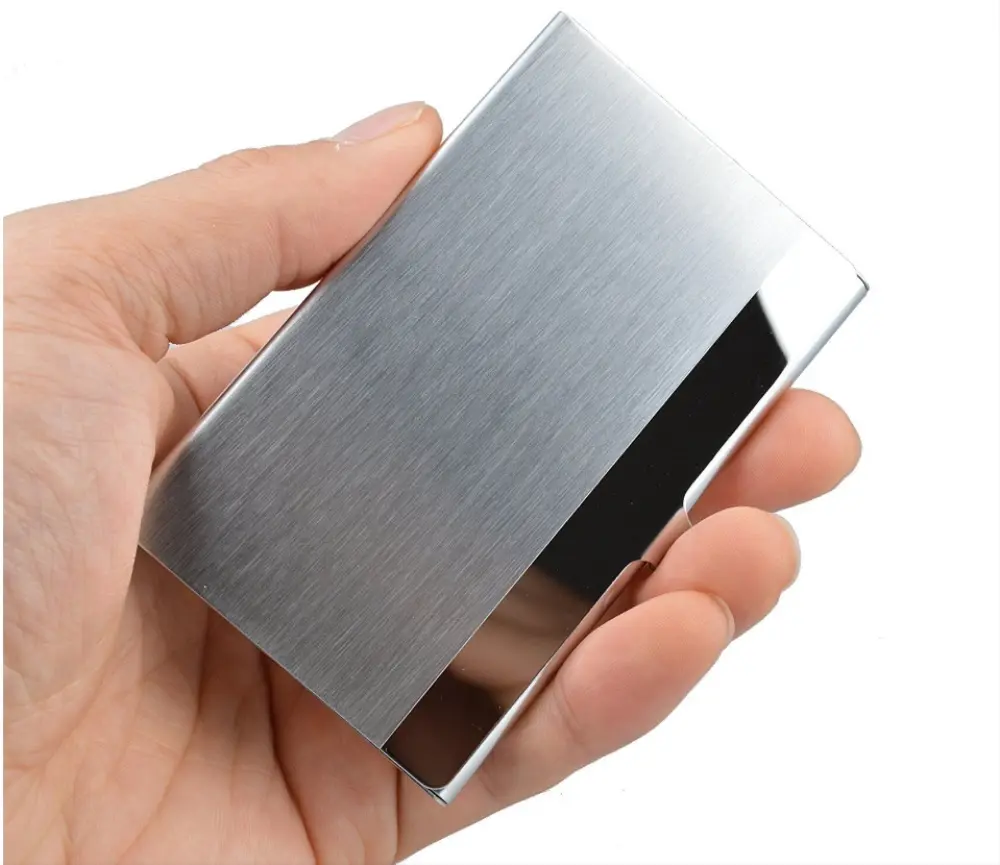 TIKA Stainless Steel Pocket Business Card Holder, Sleek Metal Case for Business, ID and Credit Cards