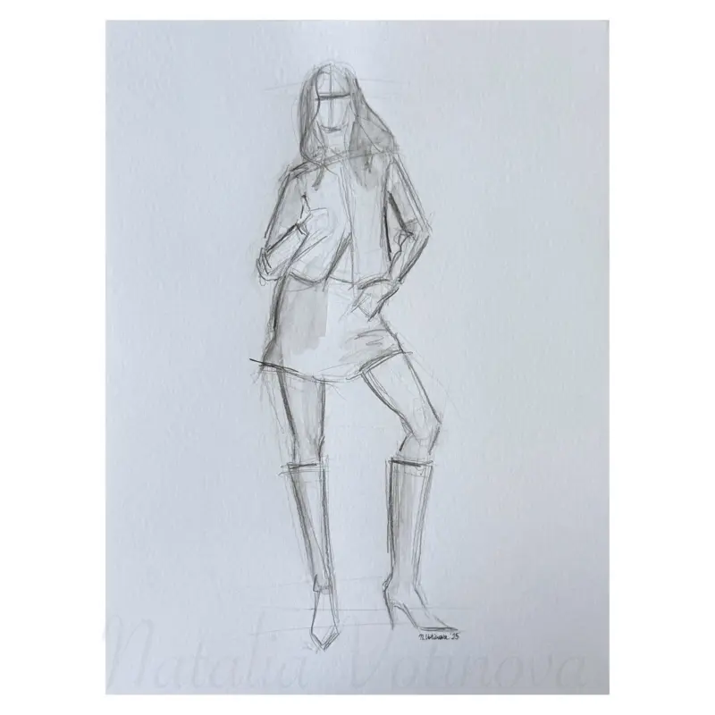 Fashion Illustration by Natalia Votinova 9x12 - Original Artwork – Signed