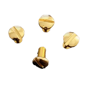 1911 - Slotted Polished Gold Grip Screws