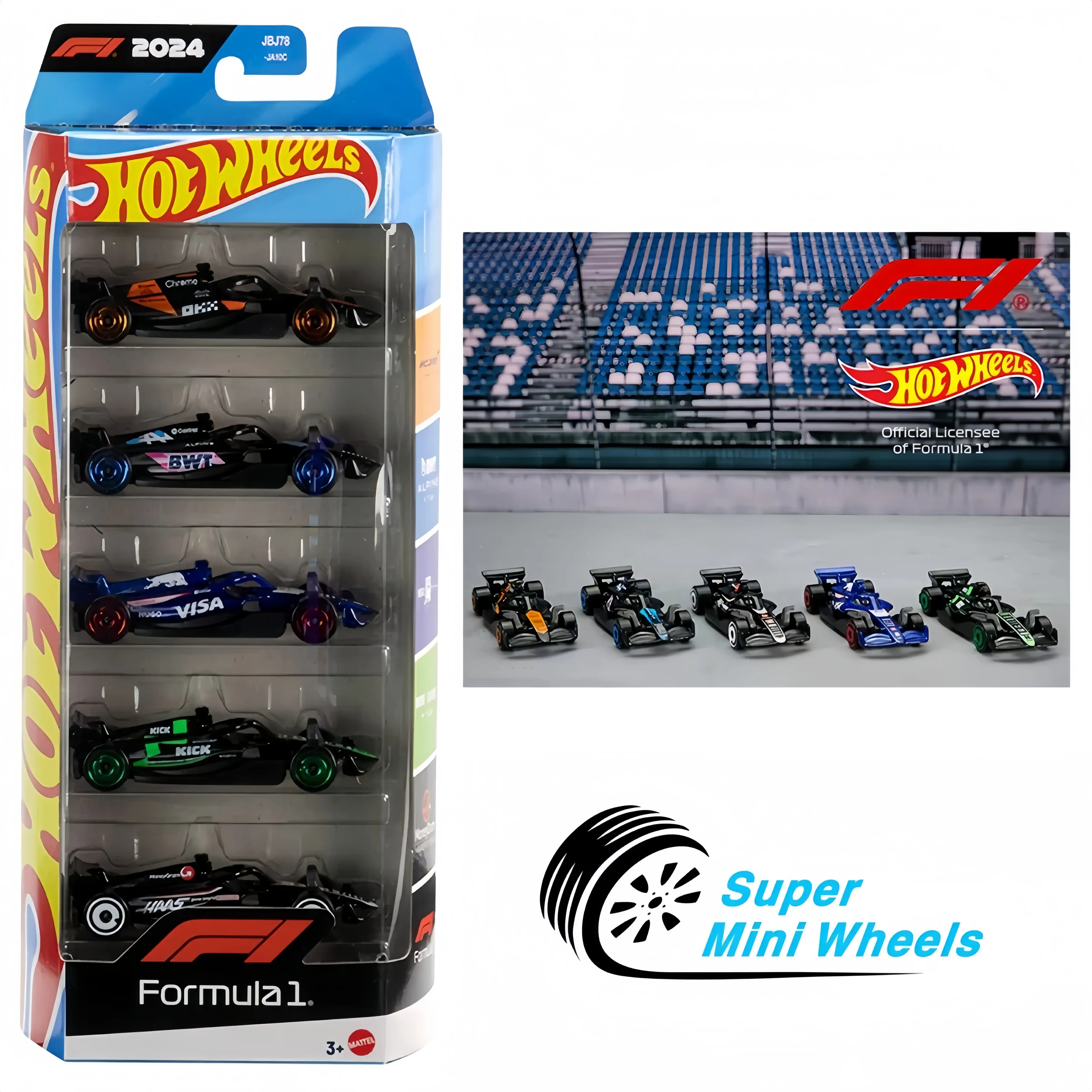 Hot Wheels 1:64 Formula 1 F1 Racing 5 Pack Cars Set