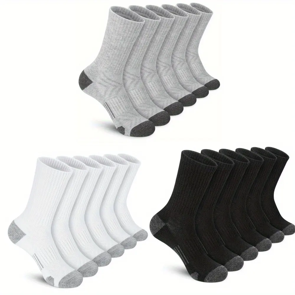 6 Pairs Sports Athletic Socks, Long Crew Outdoor Workout Sports Socks for Men Women Fabric Menswear compression woman mid-calf anti slip men grip soccer sock run nig Breathable Cushioned Soccer Socks gym sets,summerwins