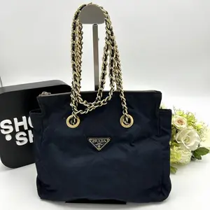 Pre-owned PRADA As Shown Shoulder Bags Quilted Tessuto Nylon Chain Shoulder Bag pr4625vv