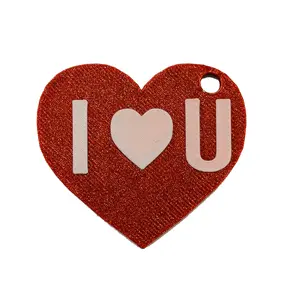 “I Love You” Heart Keychain – Red Glitter Love Charm Gift