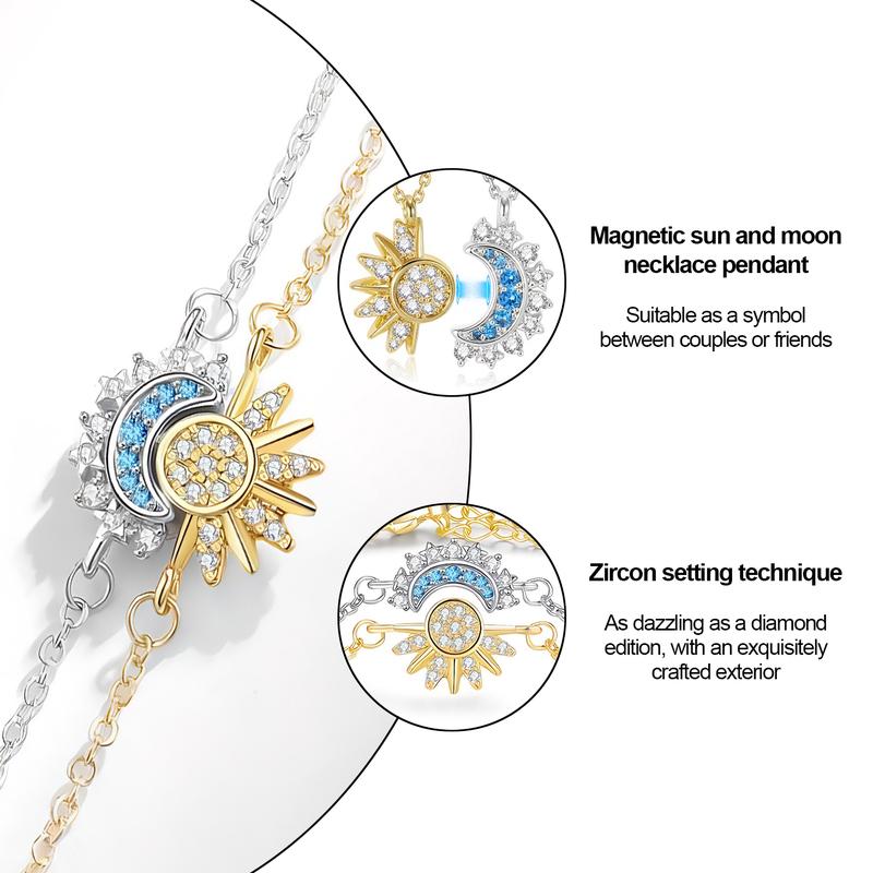 Sun Moon Bracelets for Couples Sparkling Rhinestone Gold Sun Blue Moon Bracelet Matching Couple BFF Brace-lets Friendship Couples Jewelry Anniversary Birthday Valentine Gifts