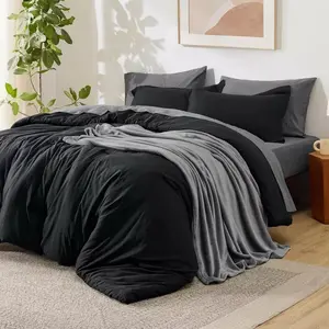 Bedsure Queen Comforter Set, 8 Pieces Prewashed Bed in a Bag with Soft Fleece Bed Blanket, Down Alternative Bedding Set with Sheets, Pillowcase & Sham